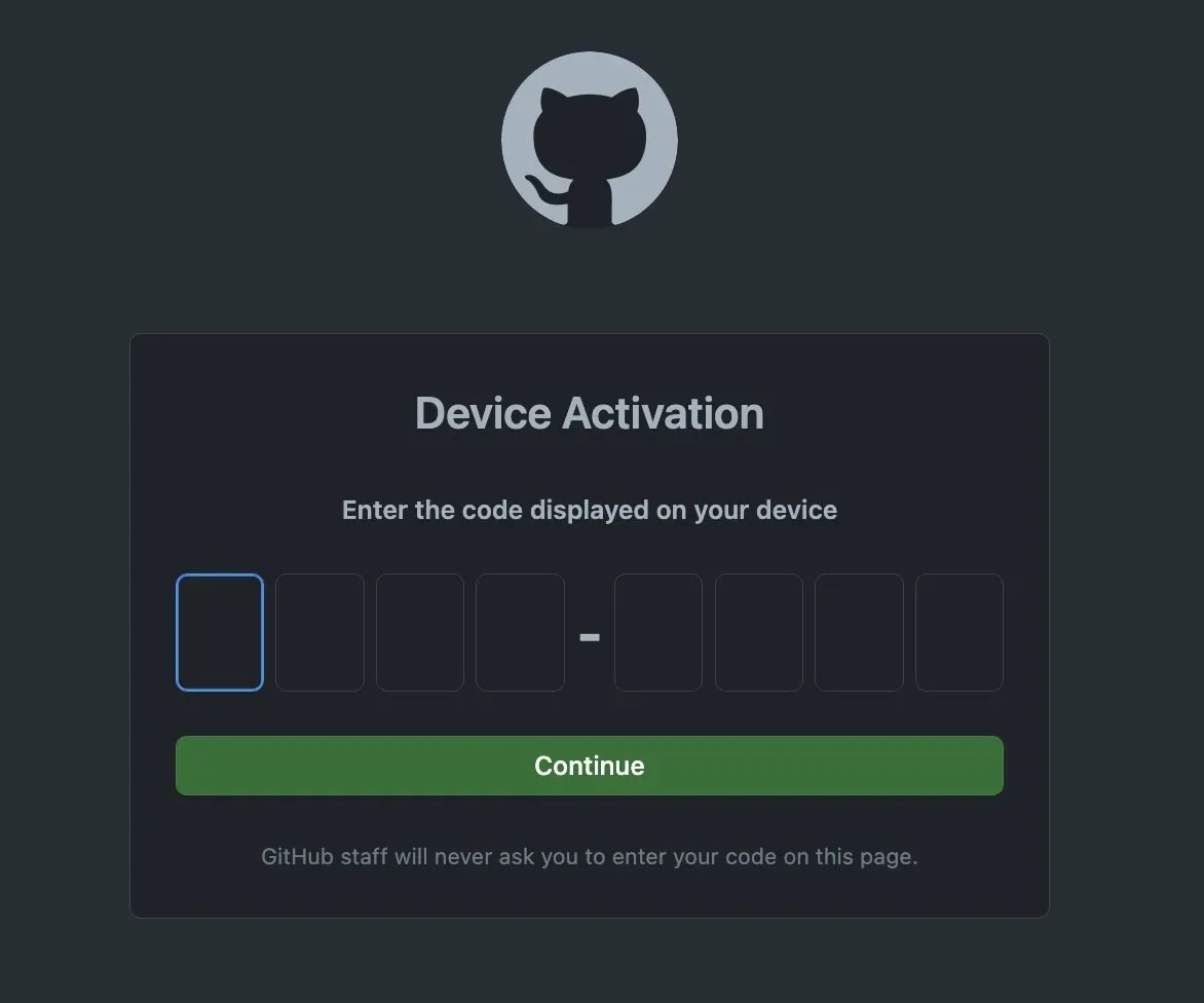 Activating your device with the authorization code in the terminal