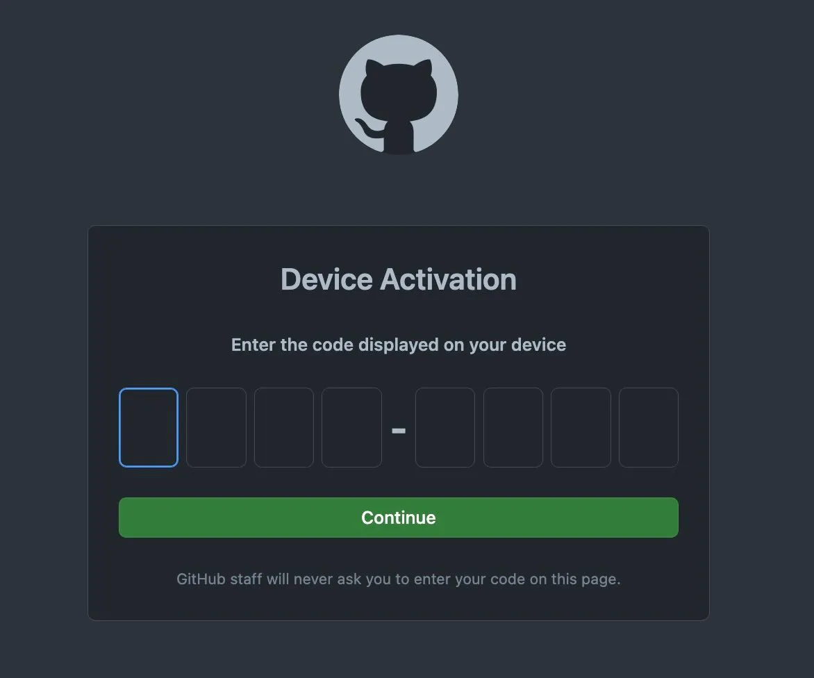 Activating your device with the authorization code in the terminal