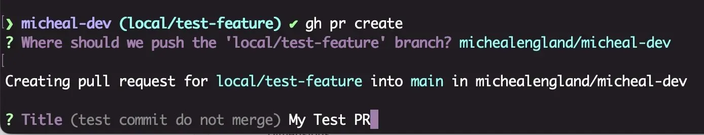 Interactive UI for creating a PR title