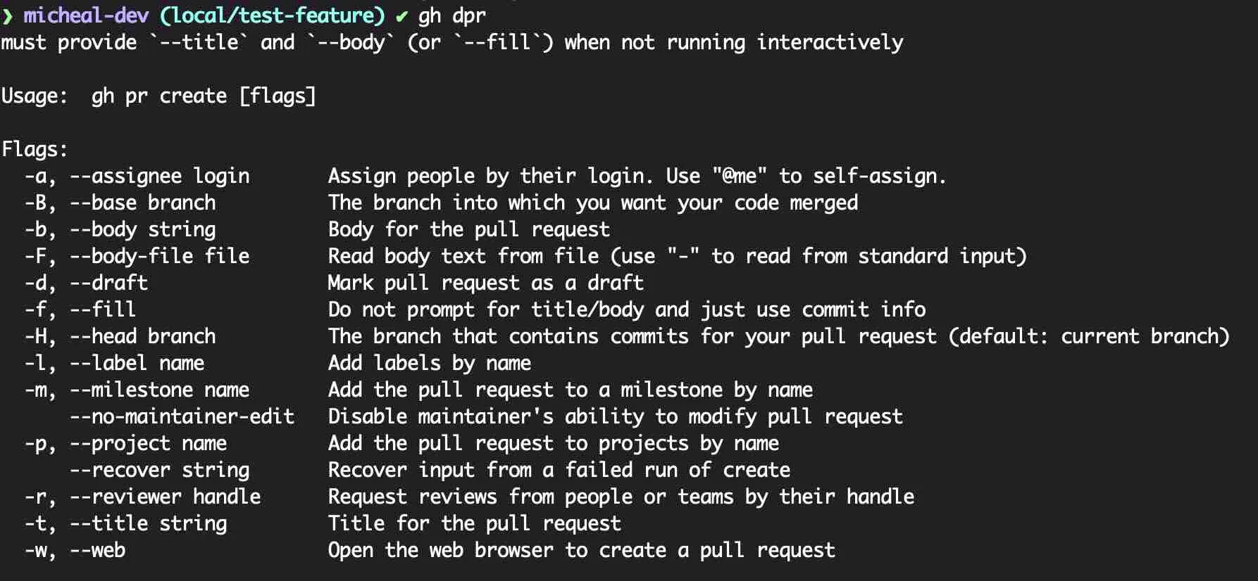 Disable the GH CLI interactive prompts allows for fast updates with preconfigured commands