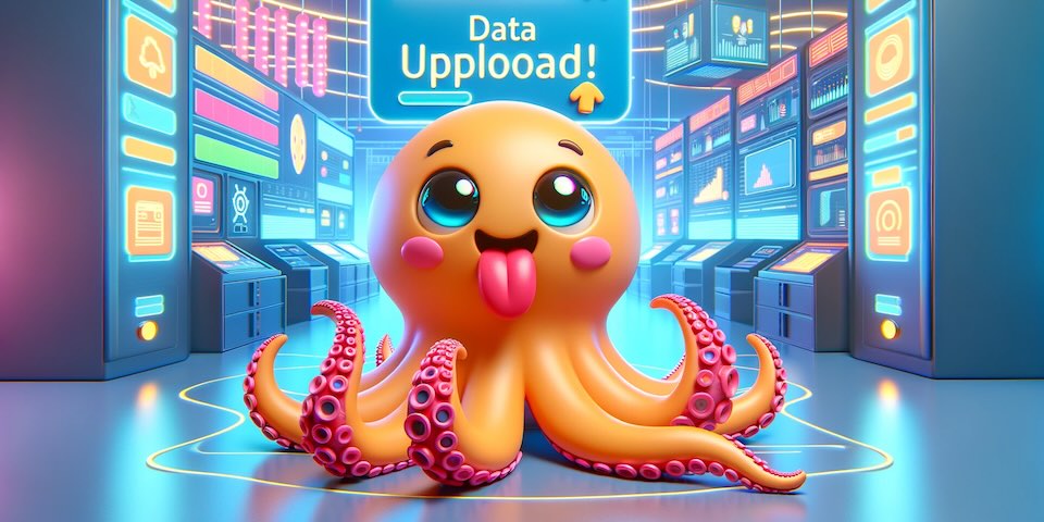 Cute octopus uploading data repository